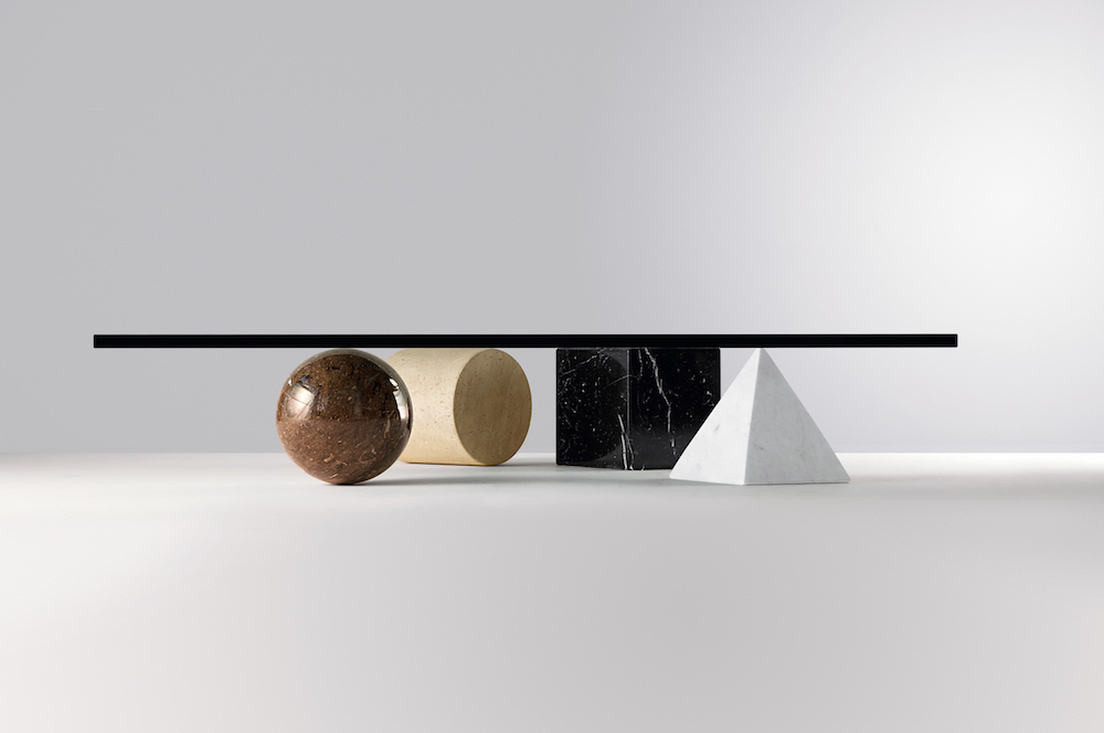 Table basse "Metafora" design, Lella & Massimo Vignelli, Martinelli Luce 
